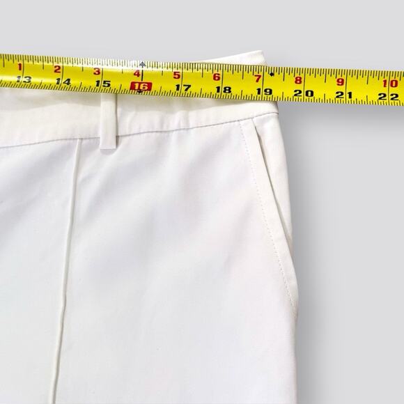 ST. JOHN Jennifer White Pants Trousers Straight Leg Front Seam Womens Size 14 - Picture 10 of 12